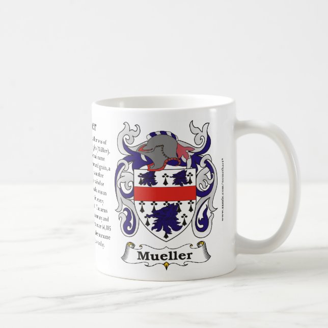 Taza del escudo de armas de la familia de Mueller (Derecha)