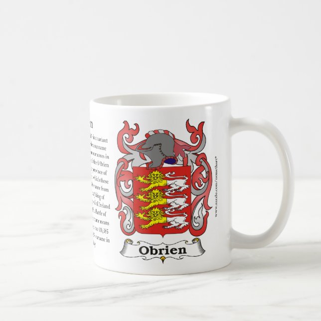 Taza del escudo de armas de la familia de Obrien (Derecha)