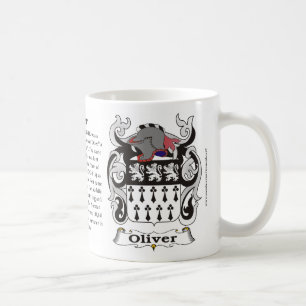 Taza del escudo de armas de la familia de Oliverio