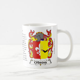 Taza del escudo de armas de la familia de Olson