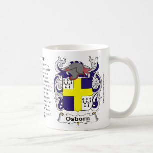 Taza del escudo de armas de la familia de Osborn