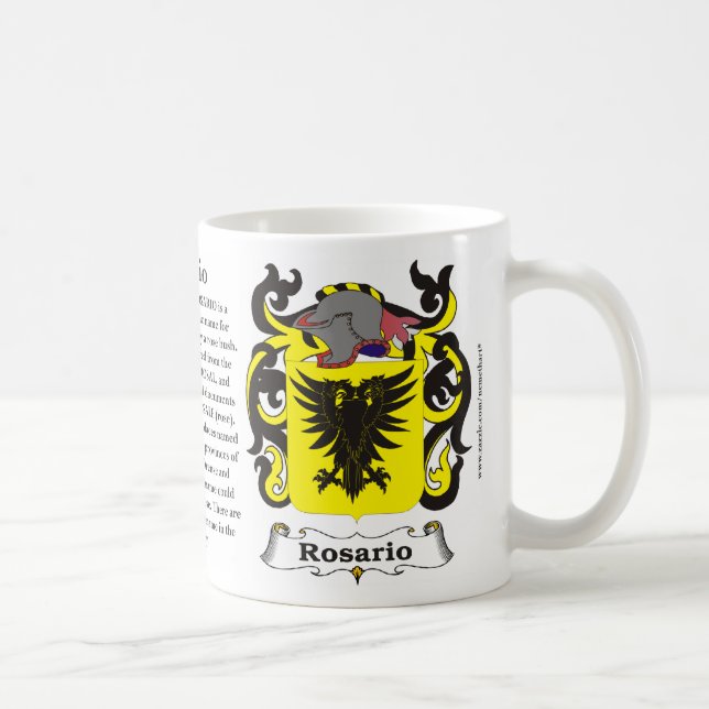 Taza del escudo de armas de la familia de Rosario (Derecha)