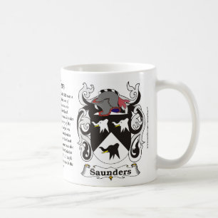 Taza del escudo de armas de la familia de Saunders