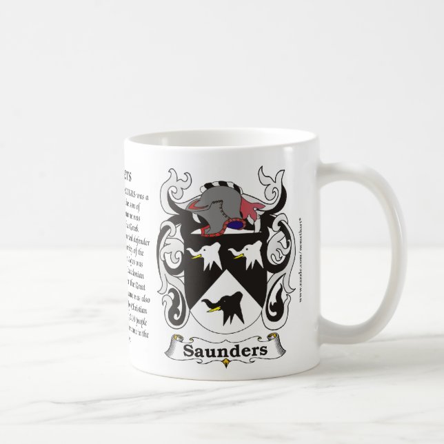Taza del escudo de armas de la familia de Saunders (Derecha)