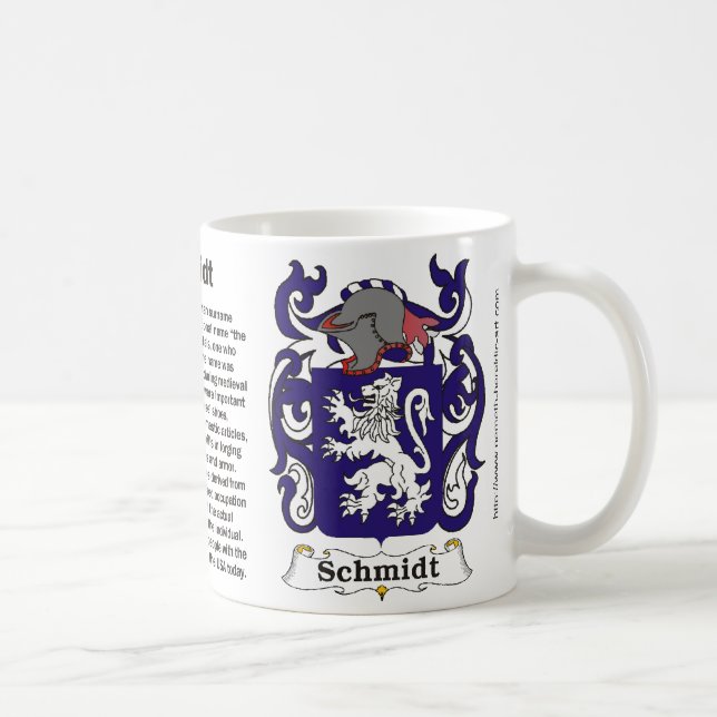 Taza del escudo de armas de la familia de Schmidt (Derecha)