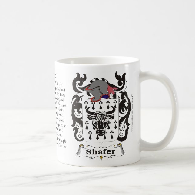 Taza del escudo de armas de la familia de Shafer (Derecha)