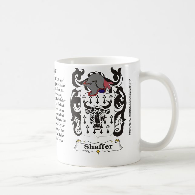 Taza del escudo de armas de la familia de Shaffer (Derecha)