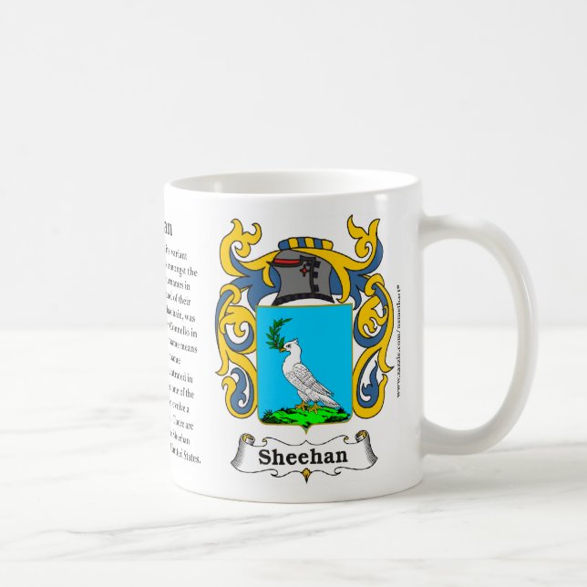 Taza del escudo de armas de la familia de Sheehan (Derecha)