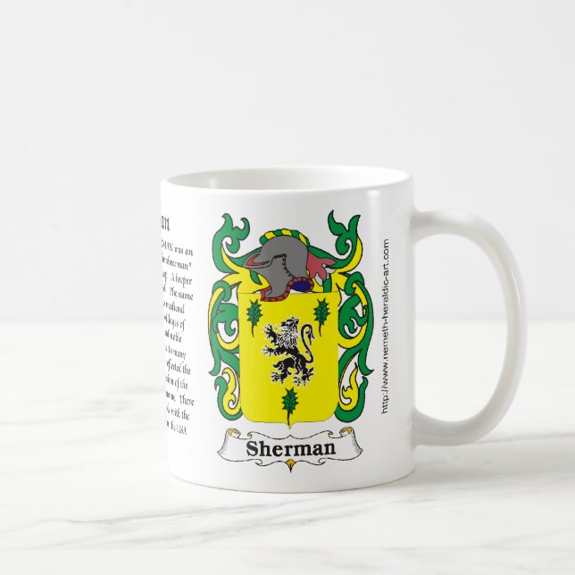 Taza del escudo de armas de la familia de Sherman (Derecha)