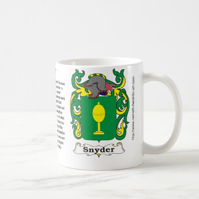 Taza del escudo de armas de la familia de Snyder (Derecha)
