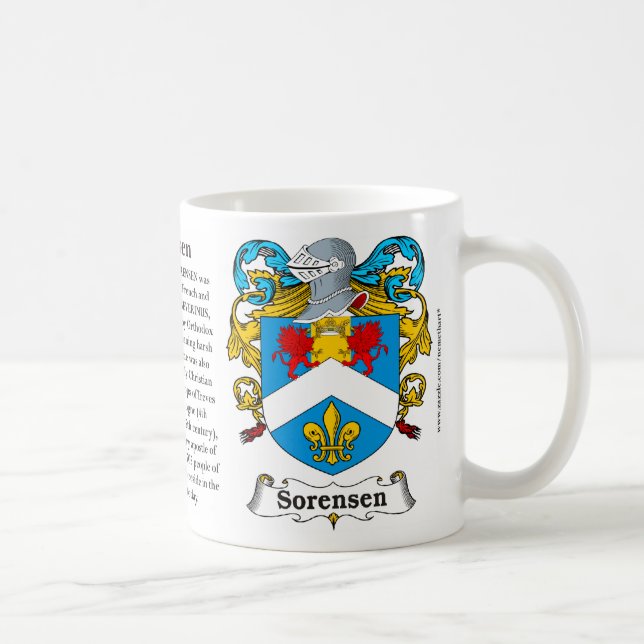 Taza del escudo de armas de la familia de Sorensen (Derecha)