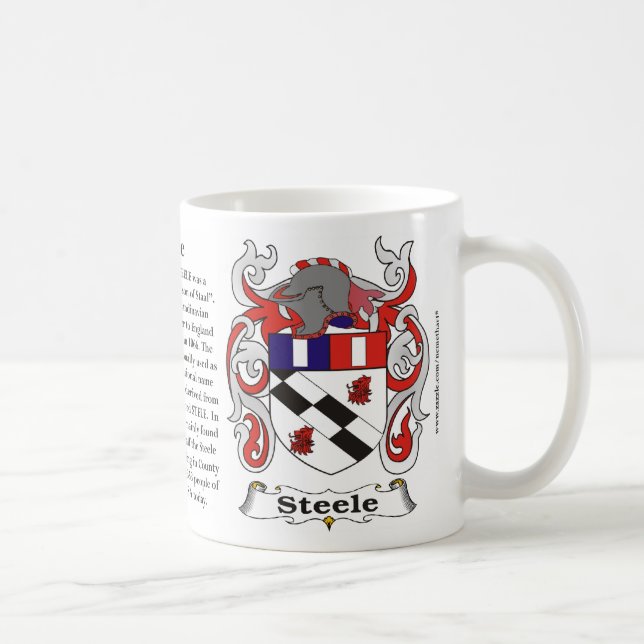 Taza del escudo de armas de la familia de Steele (Derecha)
