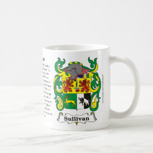 Taza del escudo de armas de la familia de Sullivan