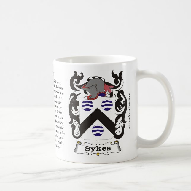 Taza del escudo de armas de la familia de Sykes (Derecha)
