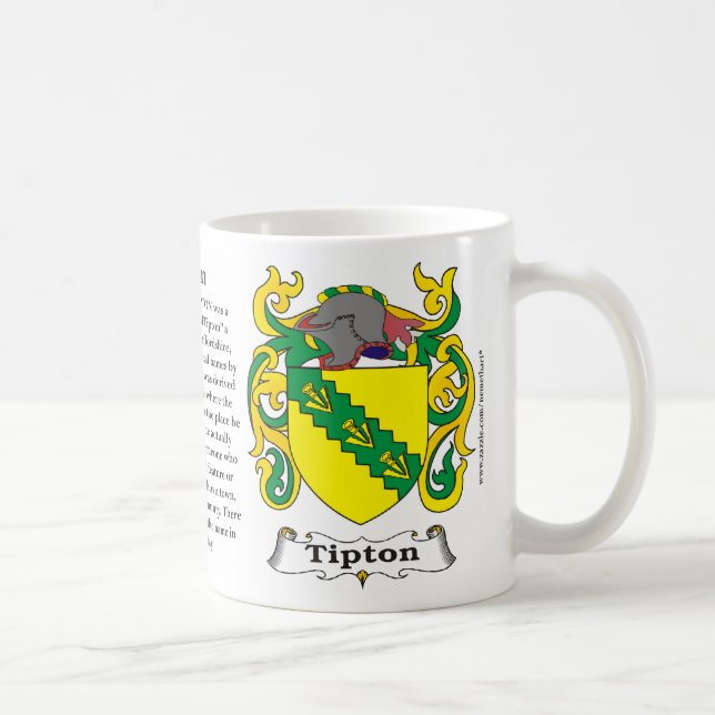 Taza del escudo de armas de la familia de Tipton (Derecha)
