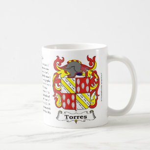 Taza del escudo de armas de la familia de Torres