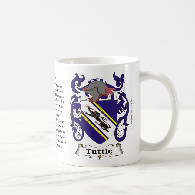 Taza del escudo de armas de la familia de Tuttle (Derecha)