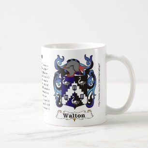 Taza del escudo de armas de la familia de Walton