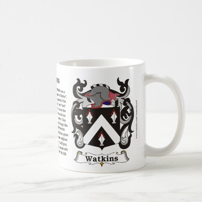 Taza del escudo de armas de la familia de Watkins (Derecha)