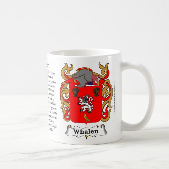 Taza del escudo de armas de la familia de Whalen (Derecha)