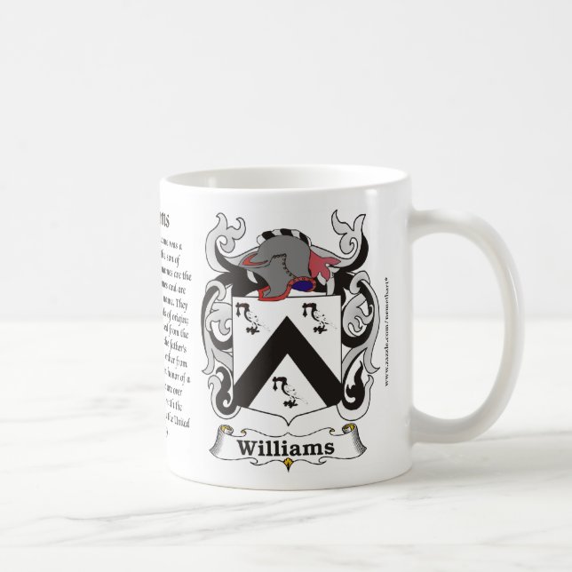 Taza del escudo de armas de la familia de Williams (Derecha)