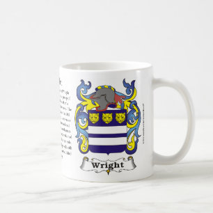 Taza del escudo de armas de la familia de Wright