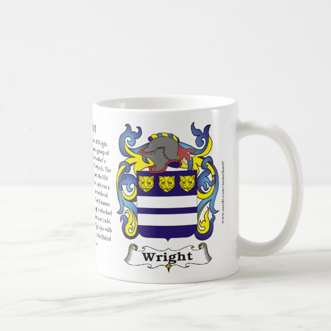 Taza del escudo de armas de la familia de Wright (Derecha)