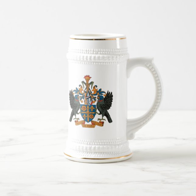 Taza del escudo de armas de St Lucia (Derecha)