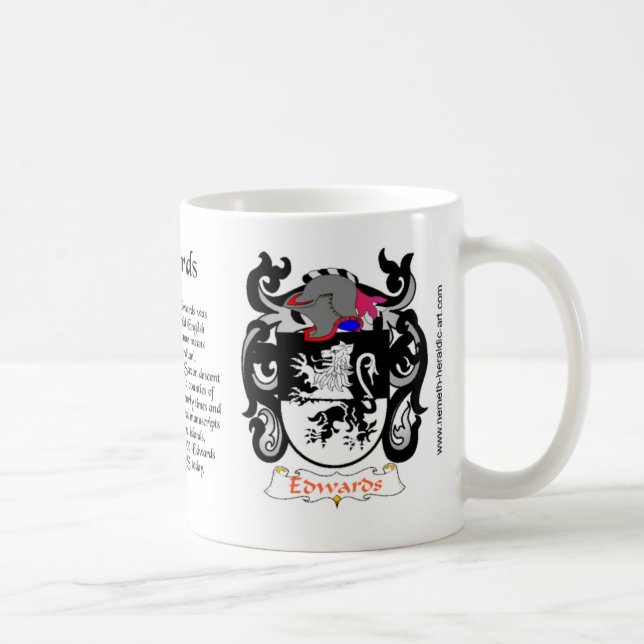 Taza del escudo de la familia de Edwards (Derecha)