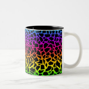 Taza del estampado de animales del arco iris