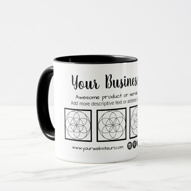 Taza del estilo de la tarjeta de visita con 4 (Anverso izquierdo)