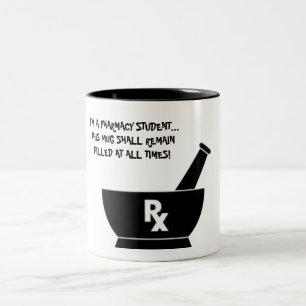 Taza del estudiante de la farmacia