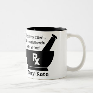 Taza del estudiante de la farmacia - personalizada