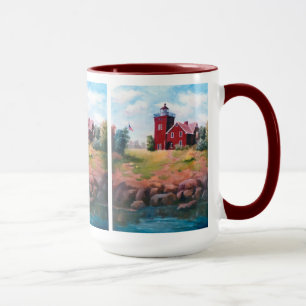 Taza del faro de dos puertos