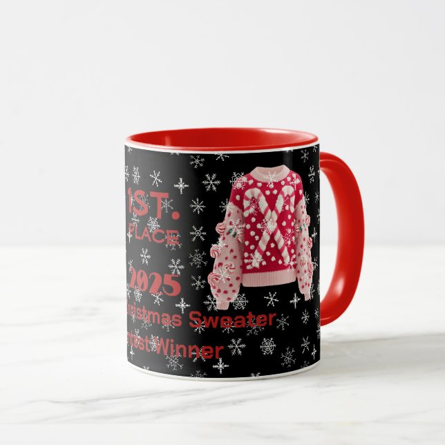 Taza del ganador del concurso de suéteres navideño (Anverso derecho)