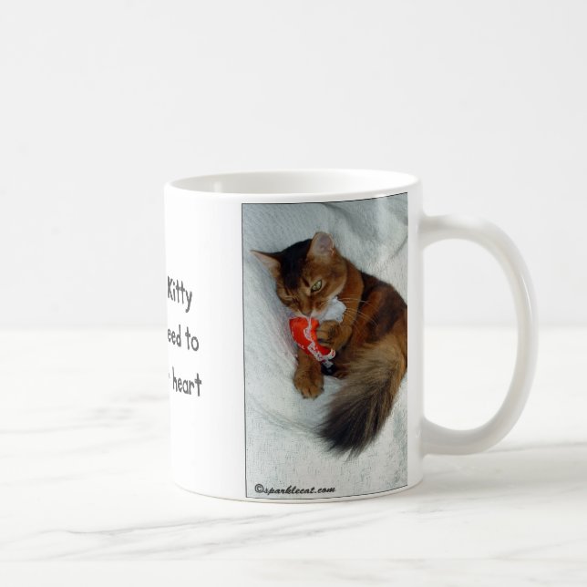 Taza del gatito del rompecorazones de la tarjeta (Derecha)