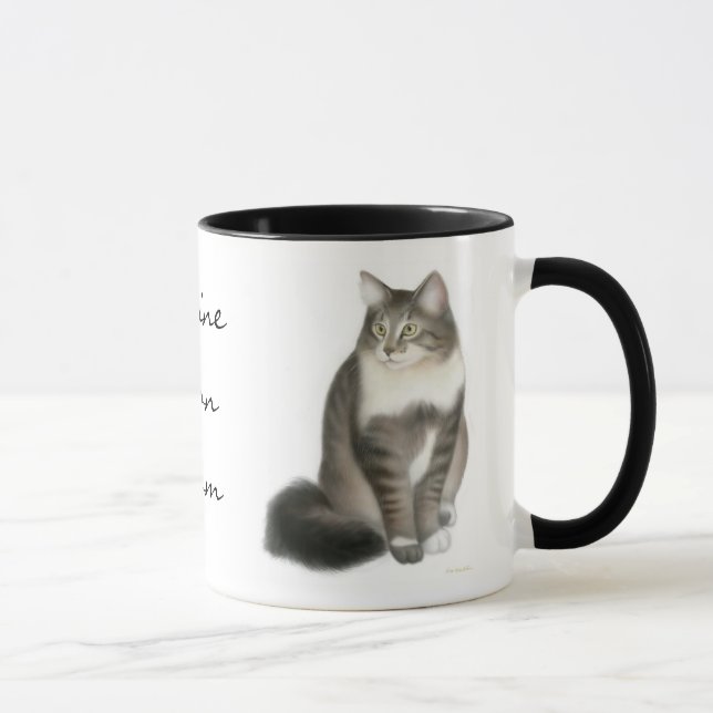 Taza del gato de la mamá del Coon de Maine (Derecha)