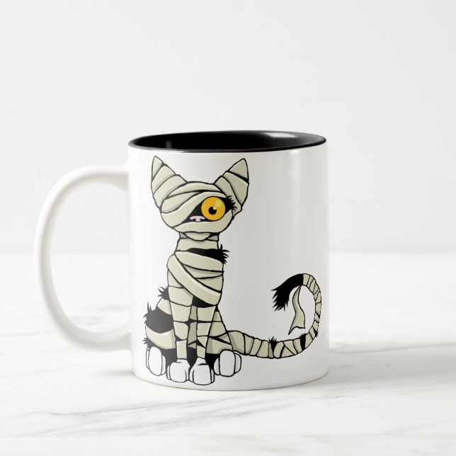 Taza del gato de la momia de Halloween (Izquierda)