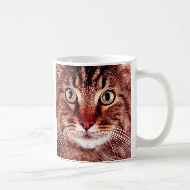 Taza del gato de Tabby de Brown (Derecha)