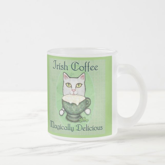 Taza del gato del café irlandés del día de St (Derecha)
