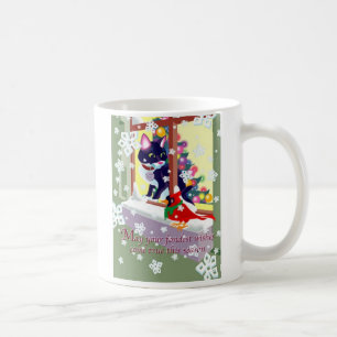 Taza del gato del navidad