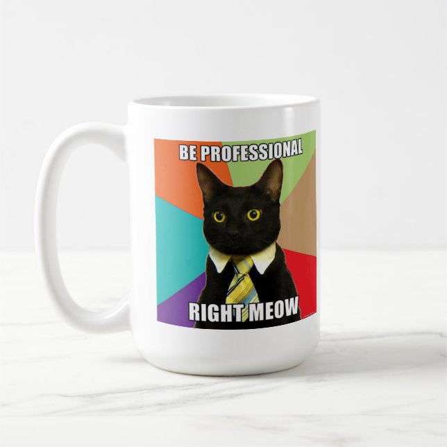Taza del gato del negocio (Izquierda)