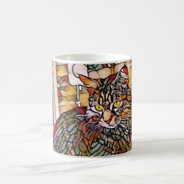 Taza del gato del vitral (Centro)