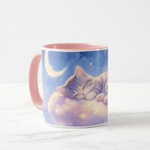 Taza del Gato Luna Soñoliento