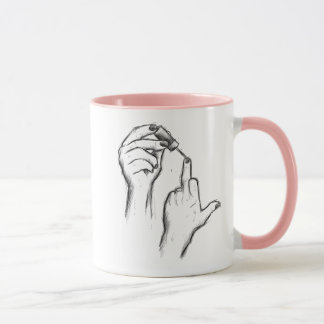 Taza del gesto de mano