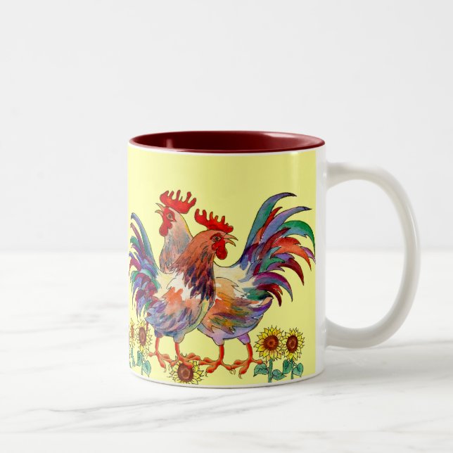 TAZA del GIRASOL del GALLO de SHARON SHARPE (Derecha)