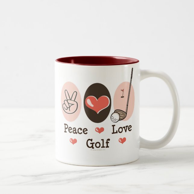 Taza del golf del amor de la paz (Derecha)