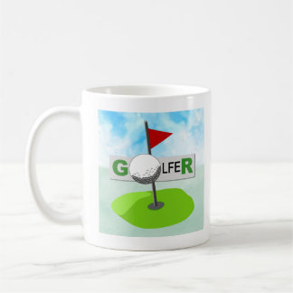 Taza del golfista del diseñador