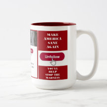 Taza del gorjeo del triunfo de Unfollow