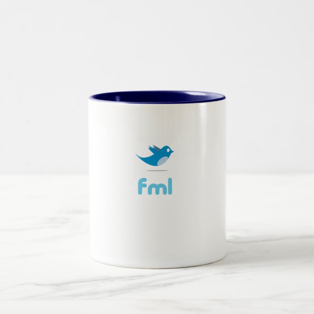 Taza del gorjeo "FML" (Centro)